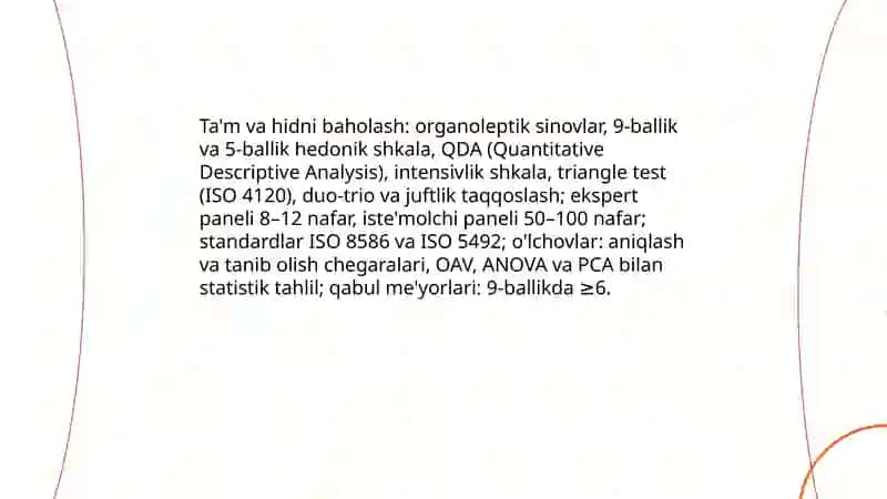 Tez buziluvchi ovqat mahsulotlarning tóla sifatliligini baholash 4