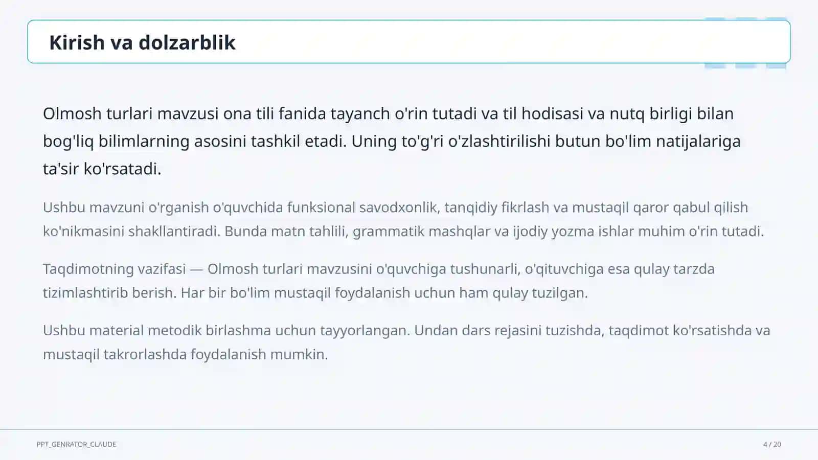 Olmosh turlari (6-sinf) 4