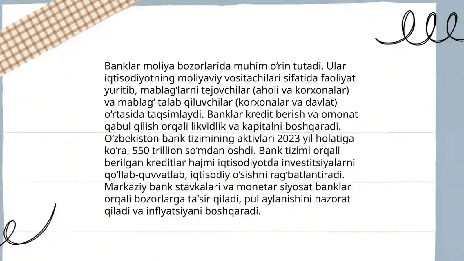 Moliya bozorlarida banklarning faoliyati va roli 4