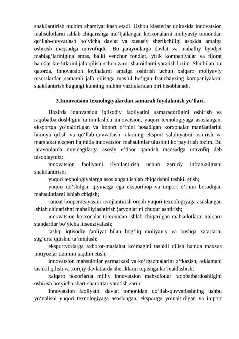 IQTISODIYOTDA INNOVATSION TEXNOLOGIYALARDAN SAMARALI FOYDALANISH 4