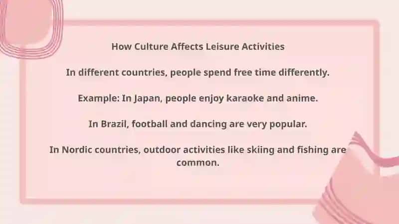 Leisure time activities 4