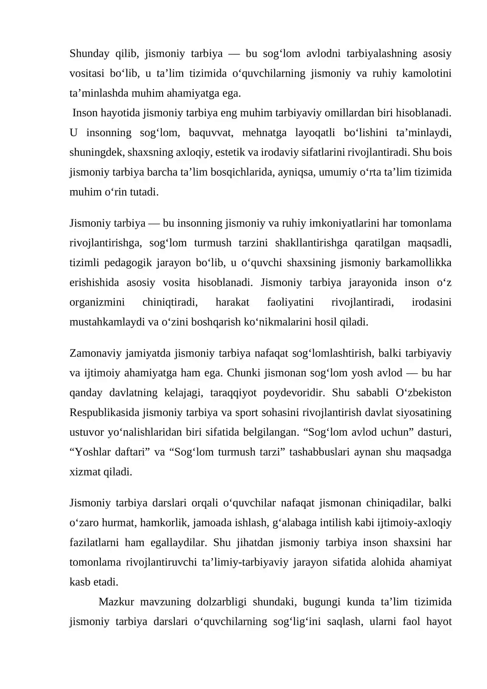 Sinfdan tashqari jismoniy tarbiya ishlariga tavsif 4