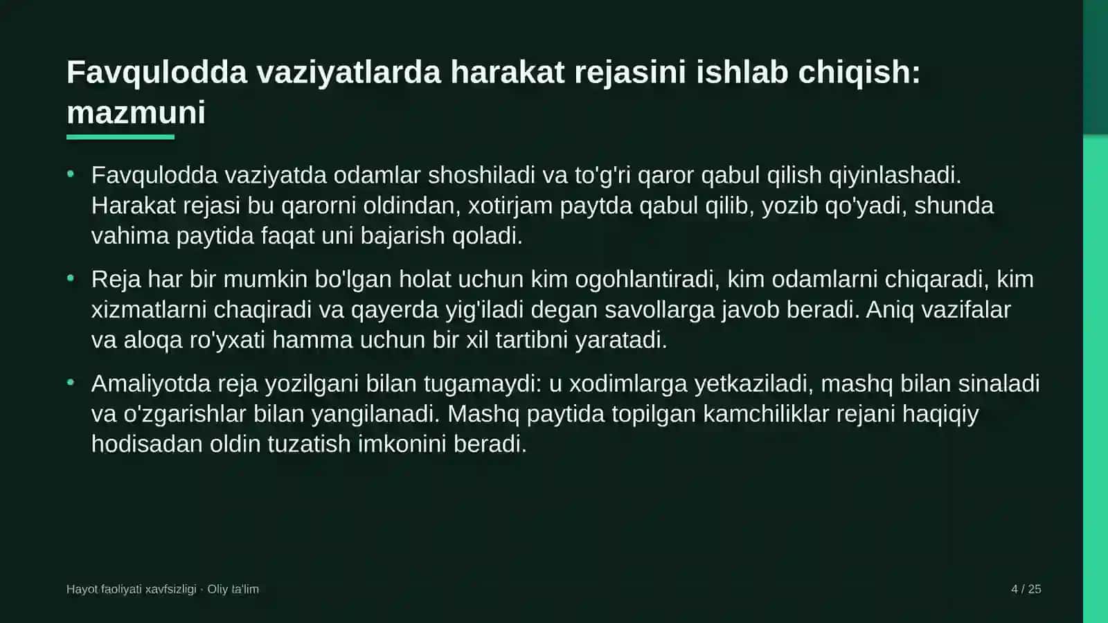 mobil aloqa operatorlarida favqulodda vaziyatlarda harakat rejasini ishlab chiqish 9360 4