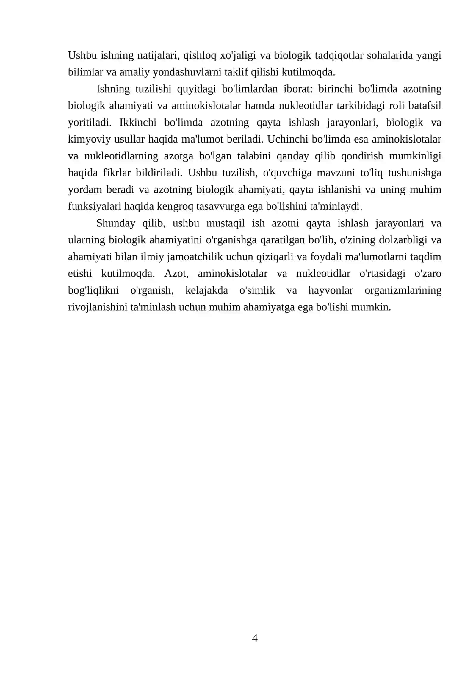 Azotni qayta ishlash: aminokislotalar, nukleotidlar 4