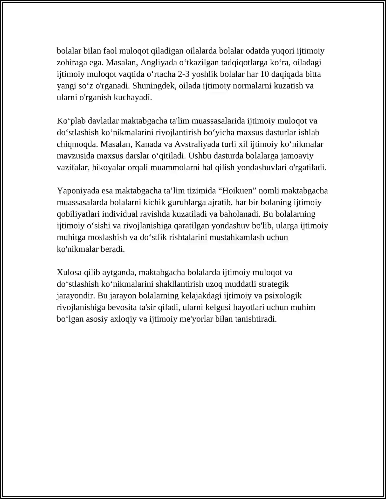 MAKTABGACHA BOLALAR MOSLASHISHI KOʻNIKMASINI SHAKLLANTIRISH 4