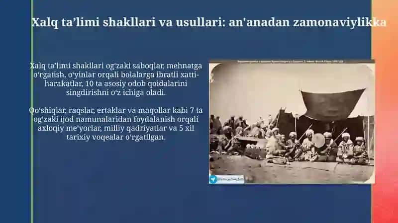 Xalq pedagogikasida avlodlar uzviyligi: tarix, shakllar va usullar 4