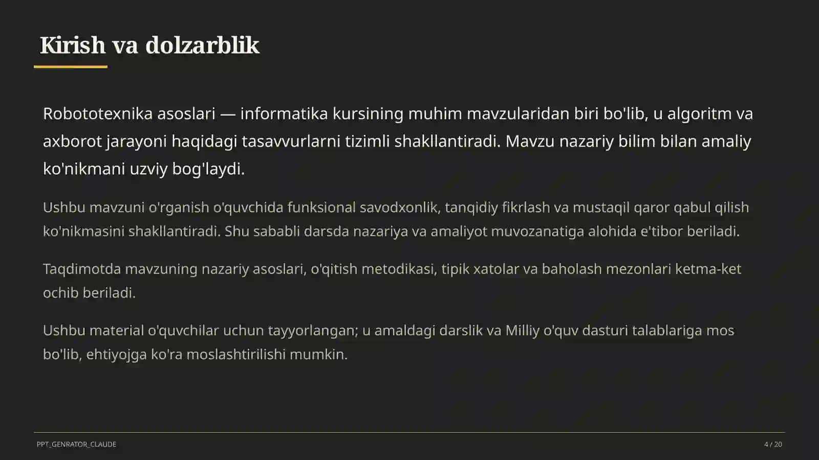 Robototexnika asoslari (11-sinf) 4