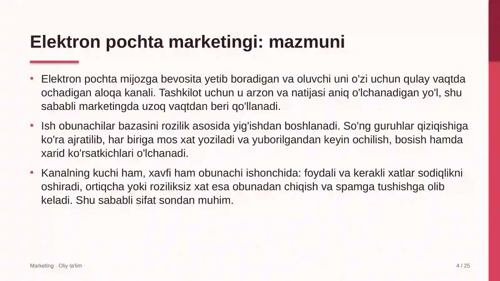 Madaniyat sohasida elektron pochta marketingi 4