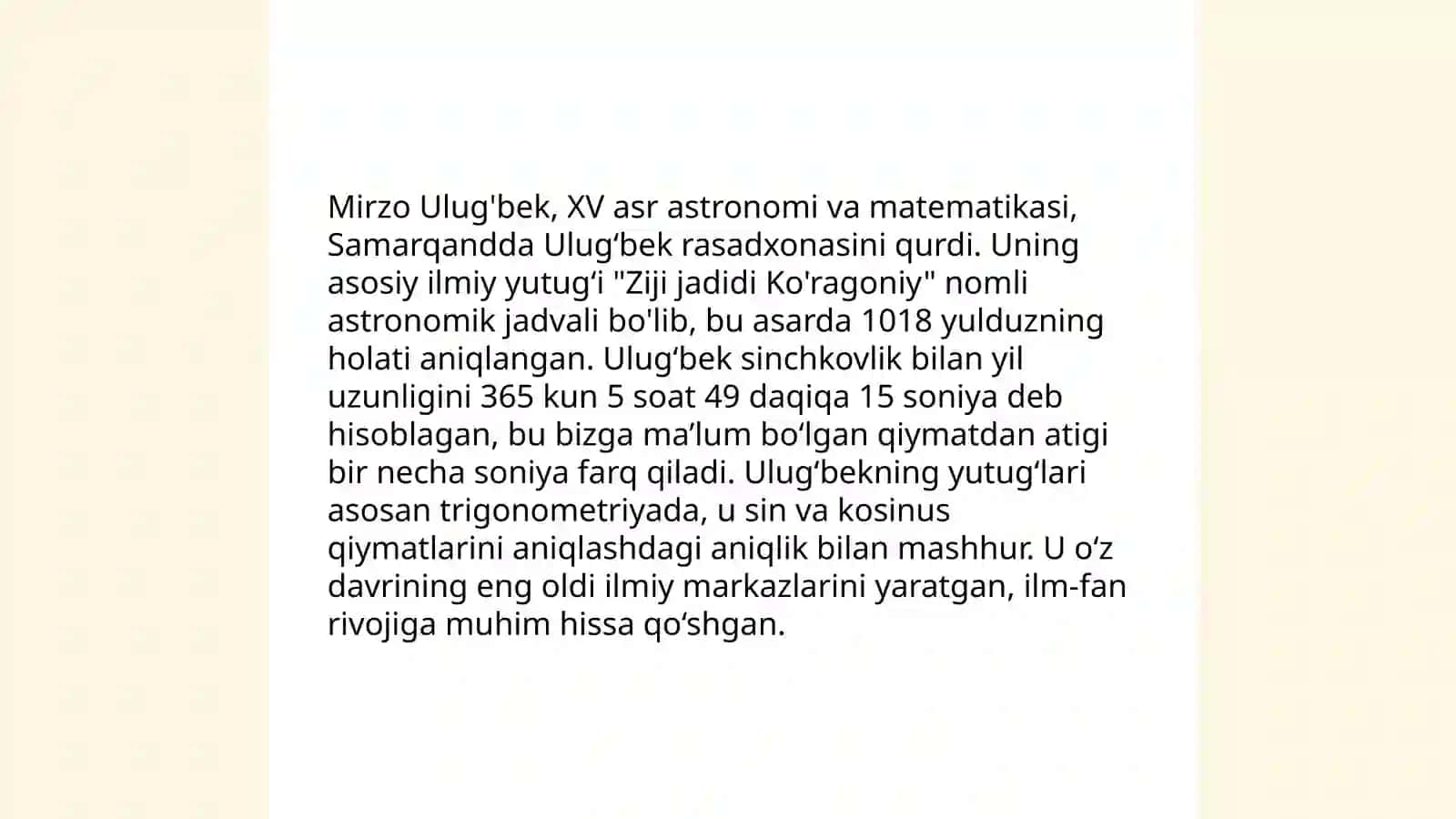 Mirzo Ulug'bek -davlat arbobi va buyuk olim 4