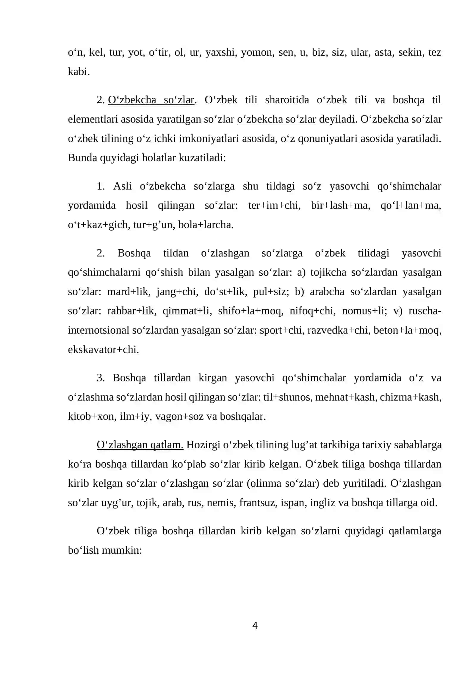 TURKIY TILLARDA OʻZ VA OʻZLASHGAN QATLAM 4