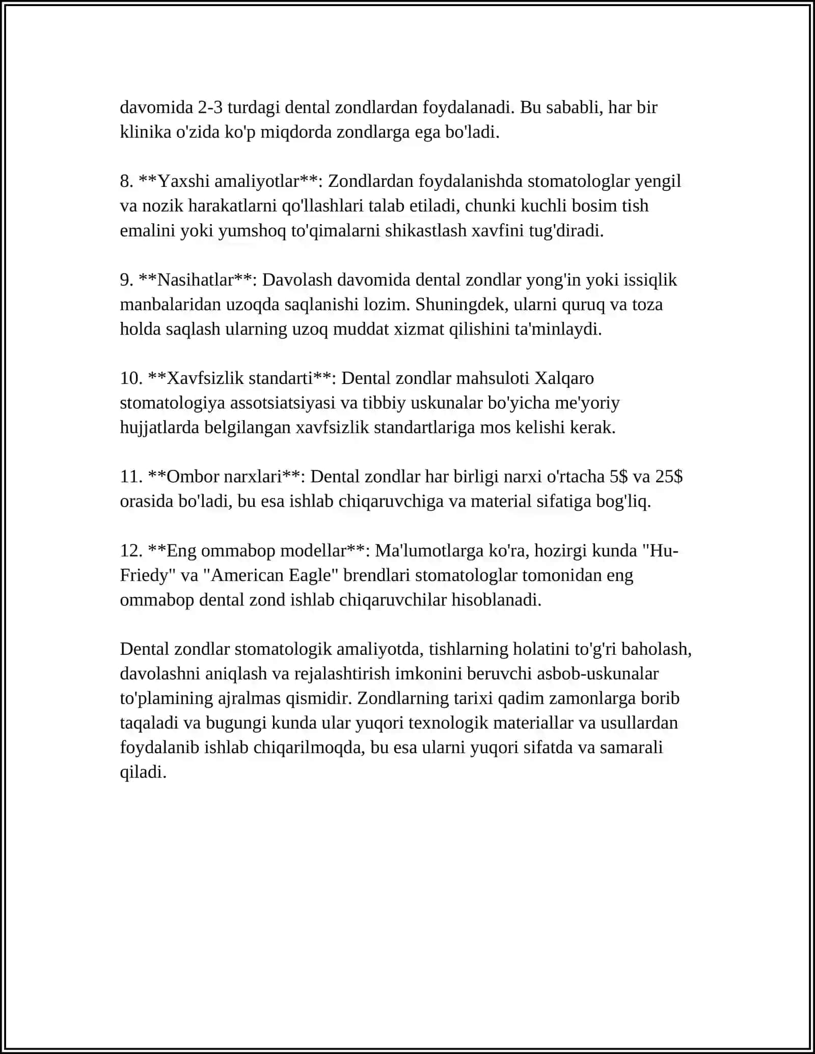Dental zondlar 4