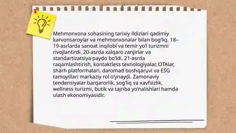 Mehmonxona va kurort menejmenti fanining asosiy nazariy asoslari 4