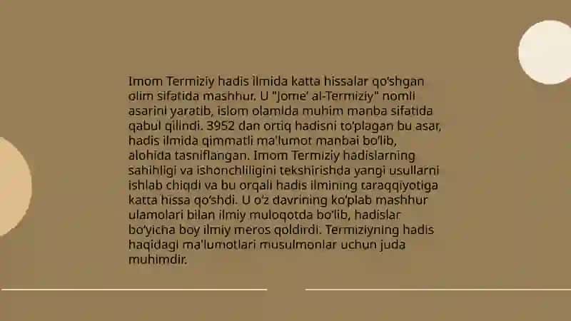 Imom Buxoriy va Imom Termiziyning hadis ilmiga qo'shgan hissalarining qiyosiy tahlili 4