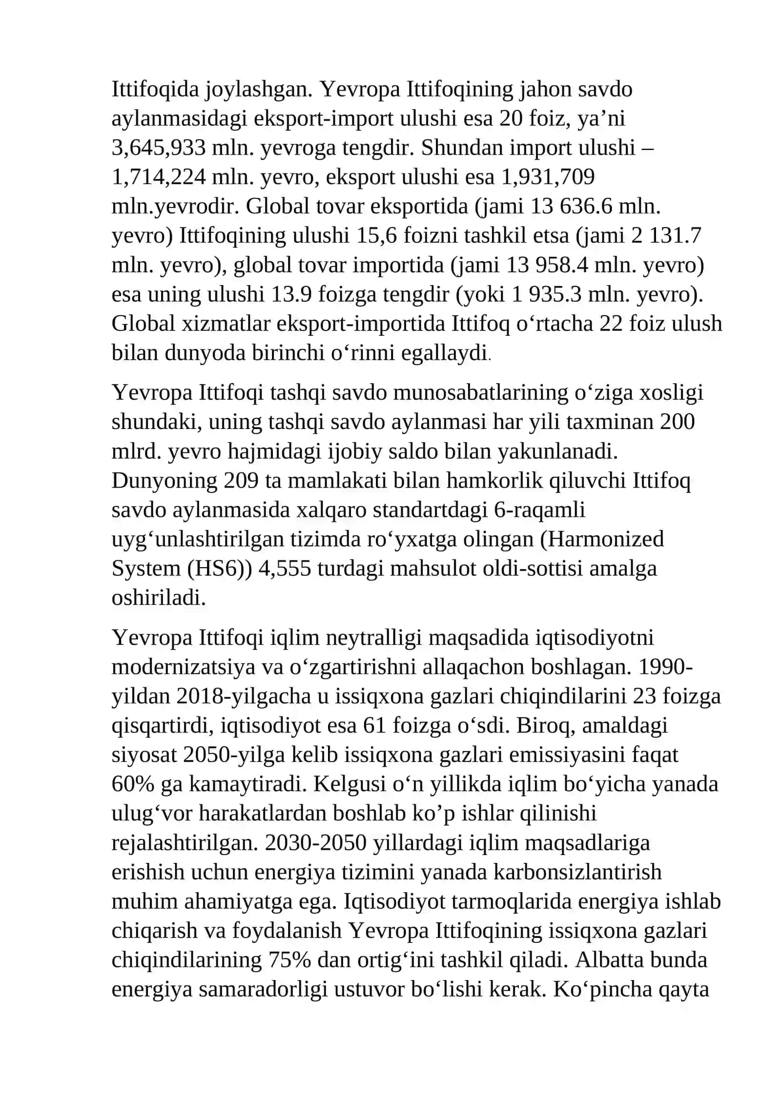 Yevropa ittifoqida “yashil o’sish”ni ta’minlash strategiyasining ustuvor yo’nalishlari 4