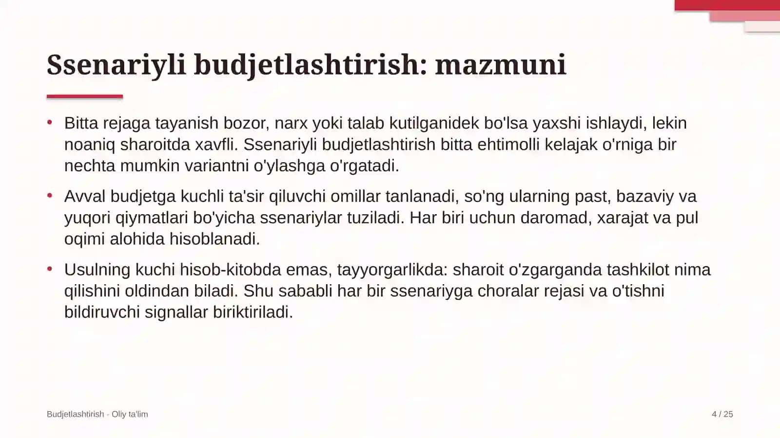 soatsozlik ustaxonalarida stsenariyli budjetlashtirish 3743 4