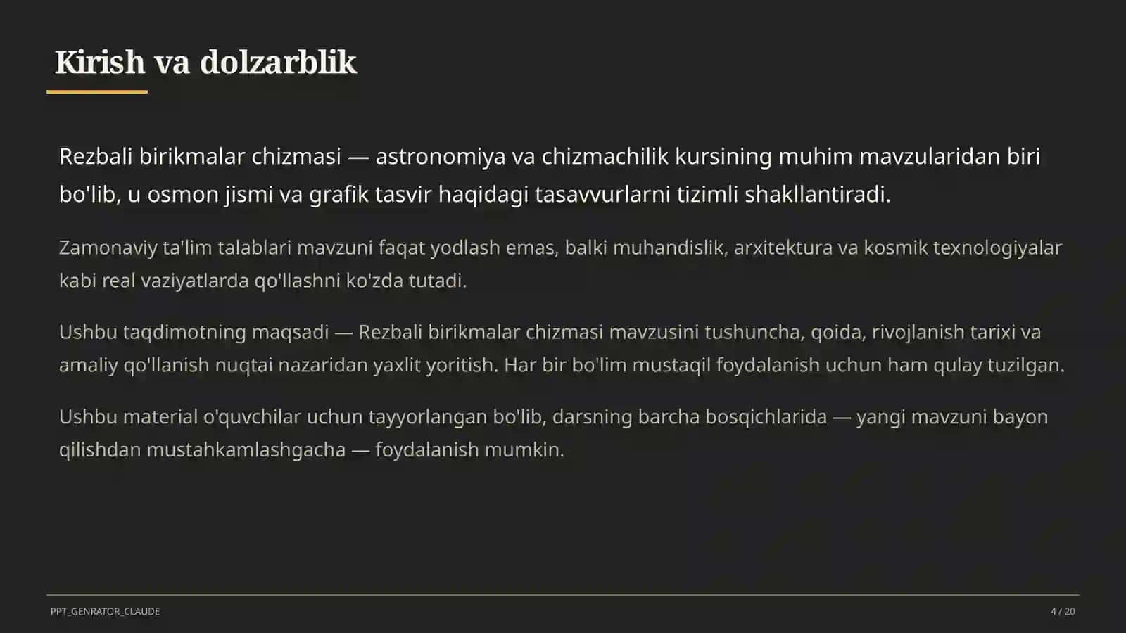 Rezbali birikmalar chizmasi (9-sinf) 4