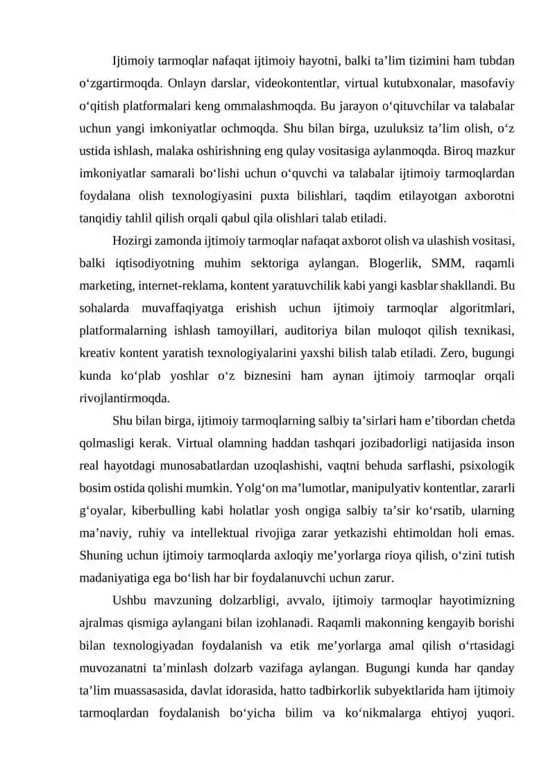 Ijtimoiy Tarmoqlardan Foydalanish Texnologiyasi va Etikasi 4