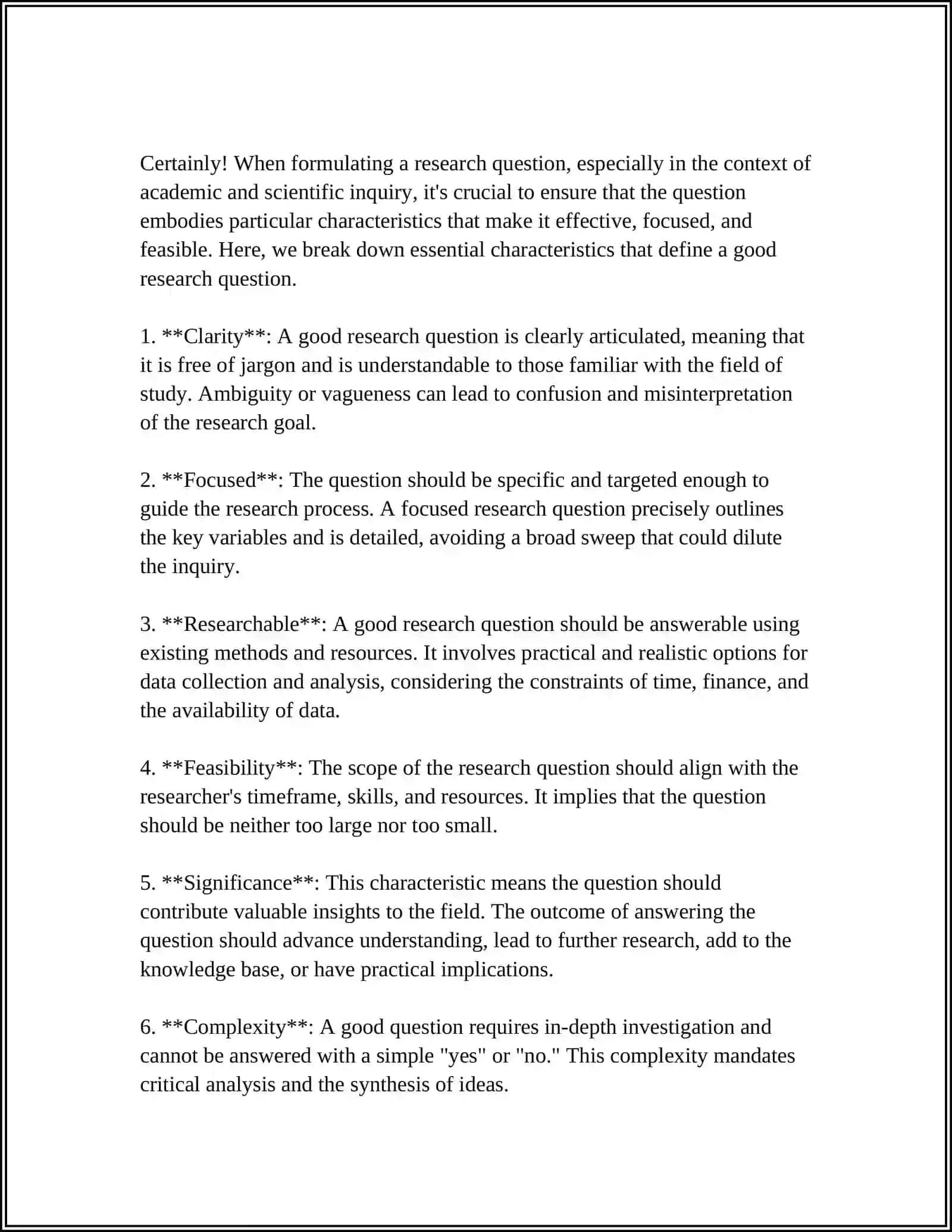 FORMULATING AND DEVELOPING A RESEARCH QUESTION 4