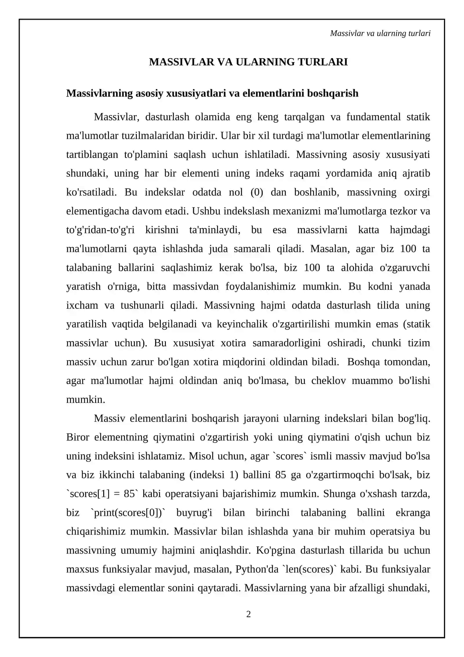 Statik ma'lumotlar tuzilmasi 4