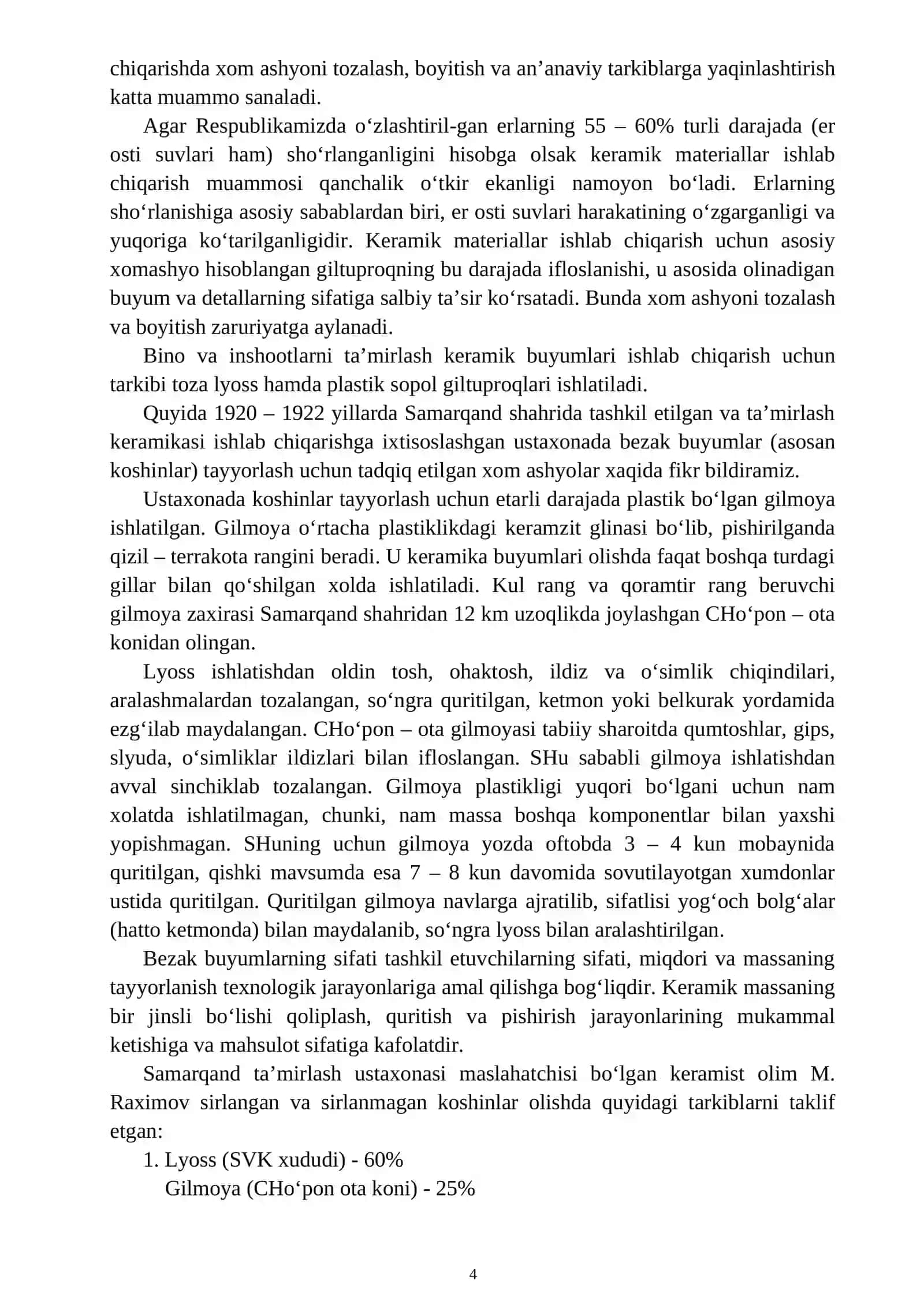 KOSHINKORLIK SAN’ATI TARIXI. Mustaqil ish 4