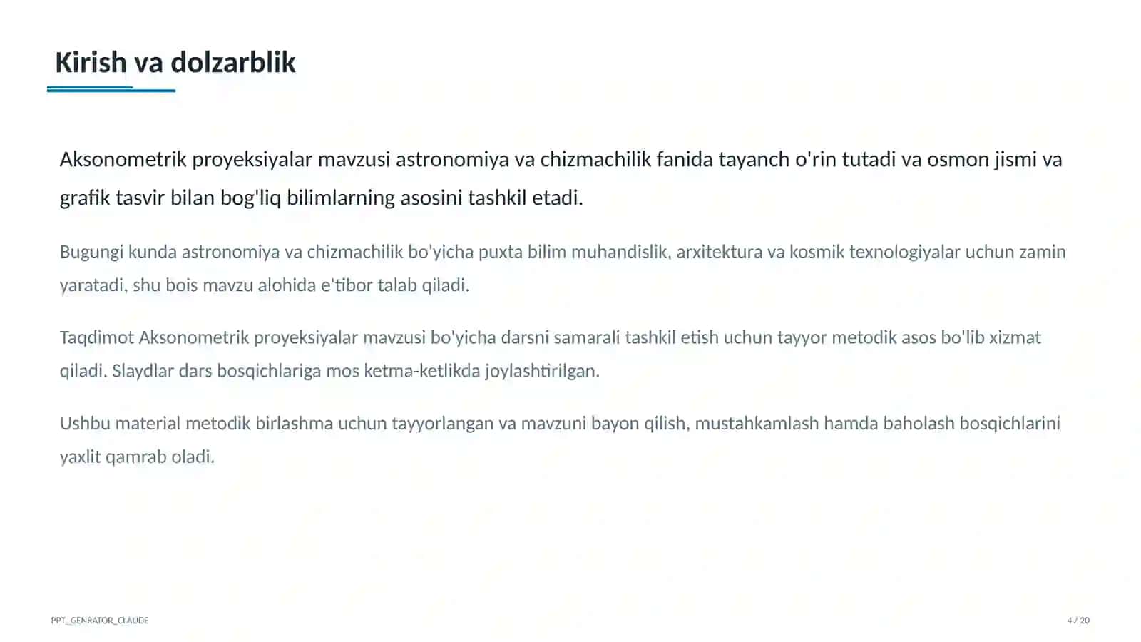 Aksonometrik proyeksiyalar (8-sinf) 4
