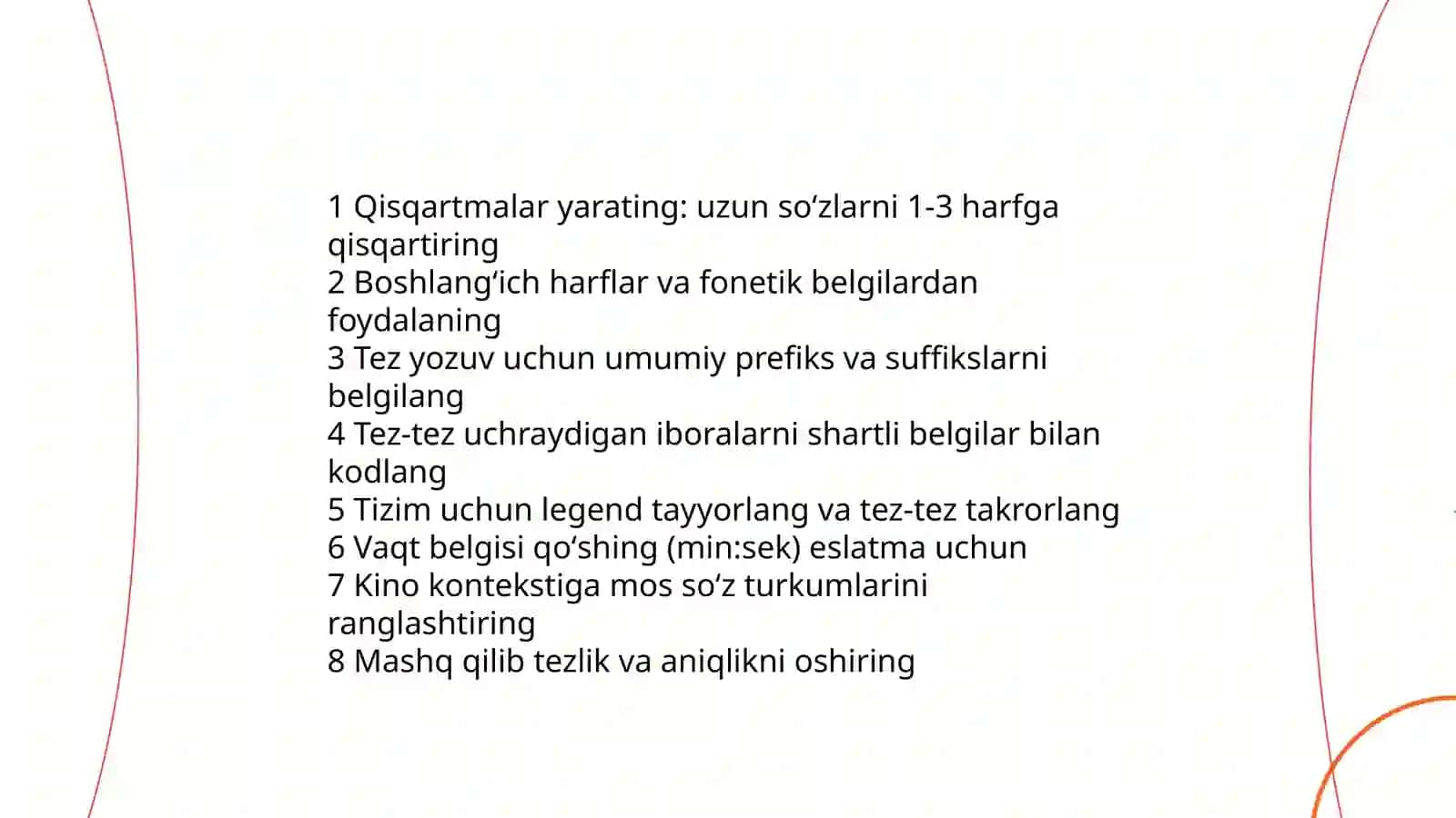 Yangi soʻzlar yozish texnikasi 4