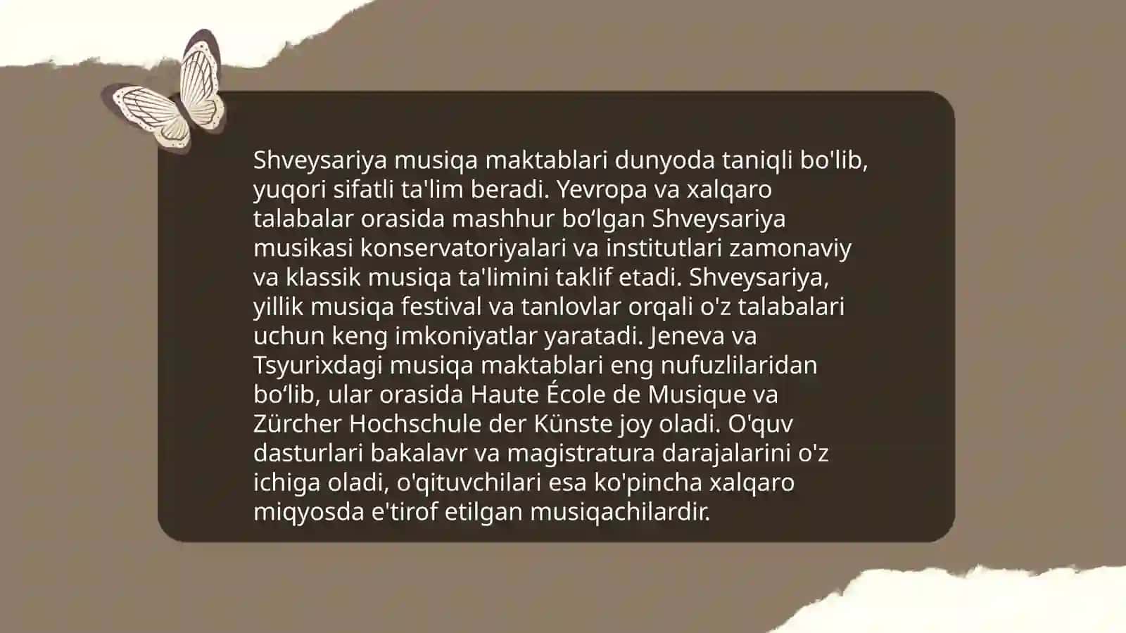 Shveysariya musiqa taʼlimi tizimi 4