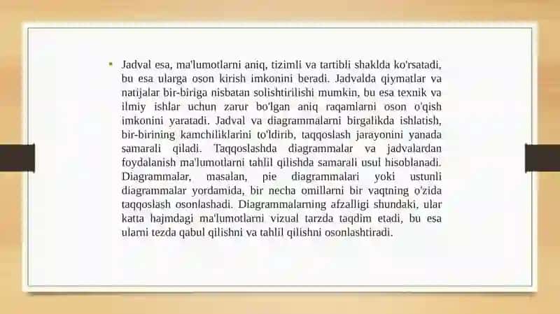 Taqqoslash, tahlil va sintez tushunchalarini shakllantirishda foydalaniladigan koʻrgazma liqor qurollar 4