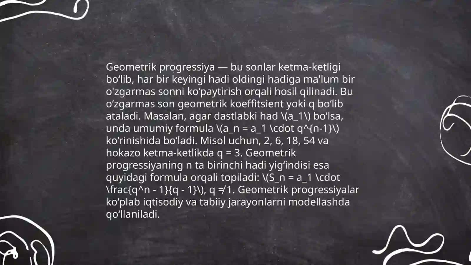 Arifmetik va Geometrik progressiya 4