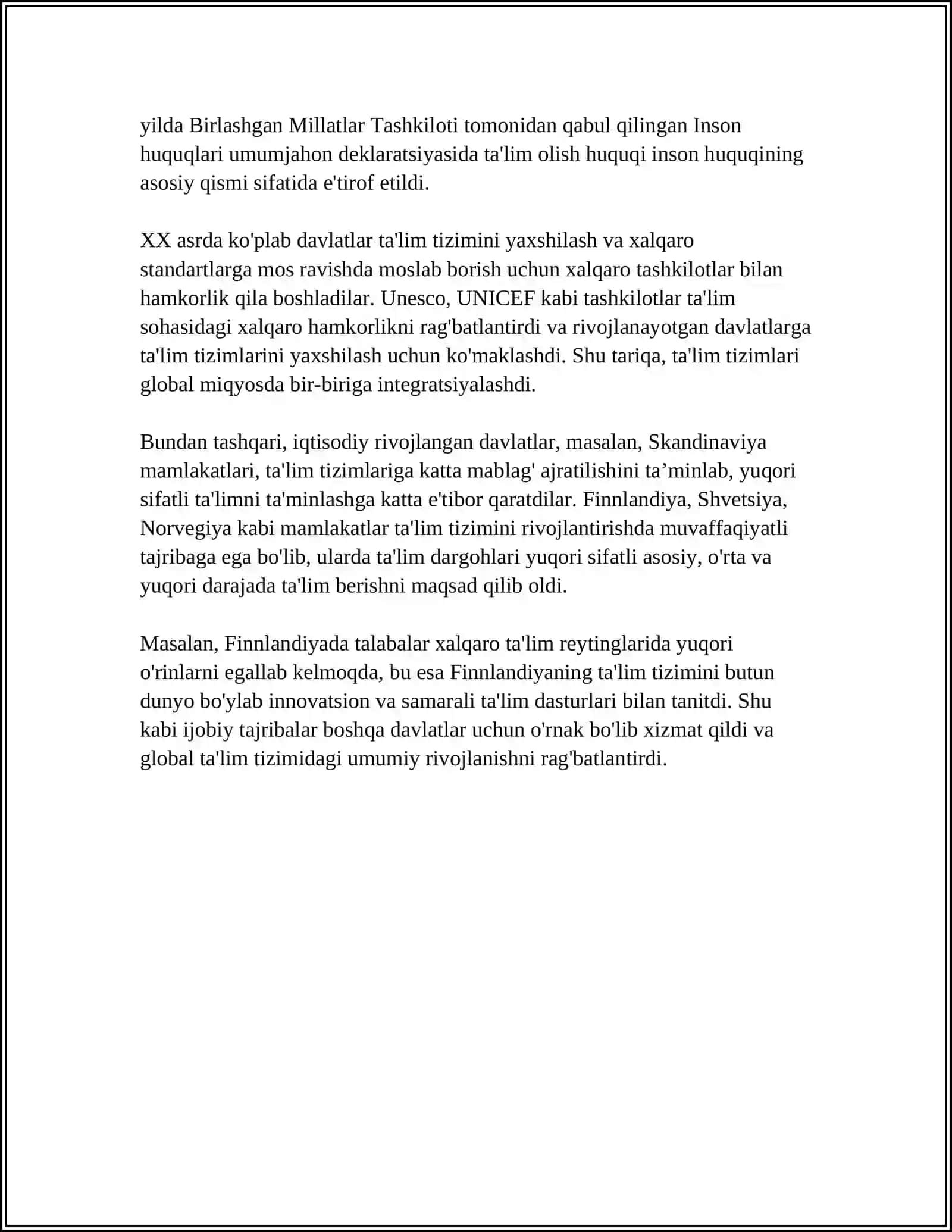XX ASR JAHON TALIM TIZIMIDAGI GLABAL TENDENSIYA IQTISODIY RIVOJLANGAN TALIM TIZIMI 4