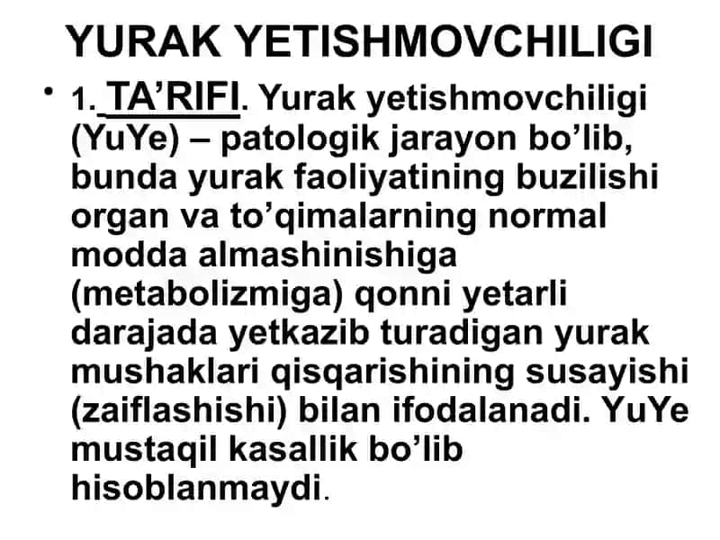 Yurak yetishmovchiligi 4