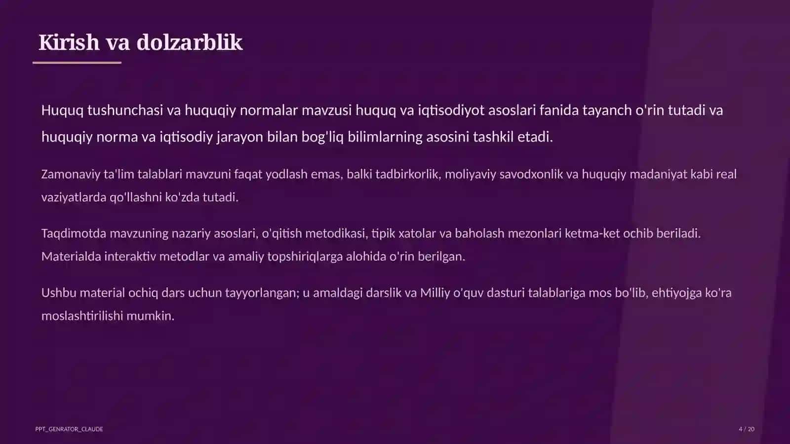 Huquq tushunchasi va huquqiy normalar (9-sinf) 4