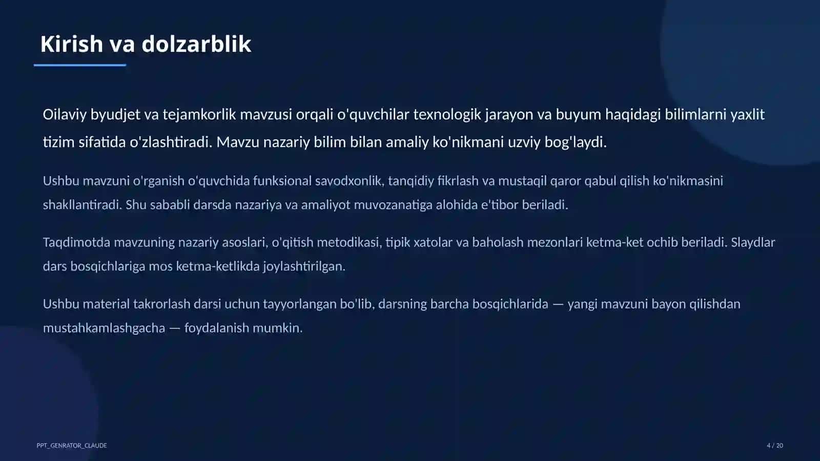 Oilaviy byudjet va tejamkorlik (9-sinf) 4