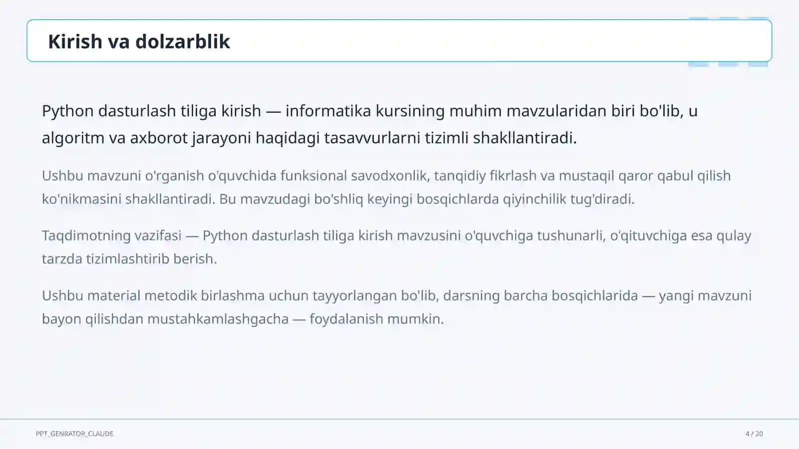 Python dasturlash tiliga kirish (8-sinf) 4