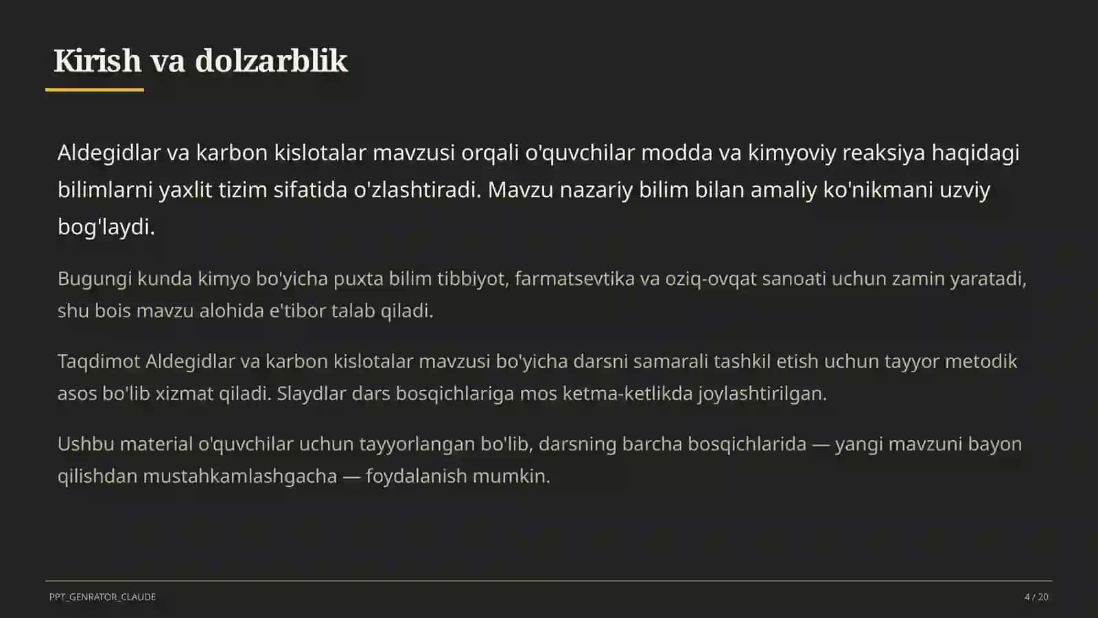 Aldegidlar va karbon kislotalar (10-sinf) 4