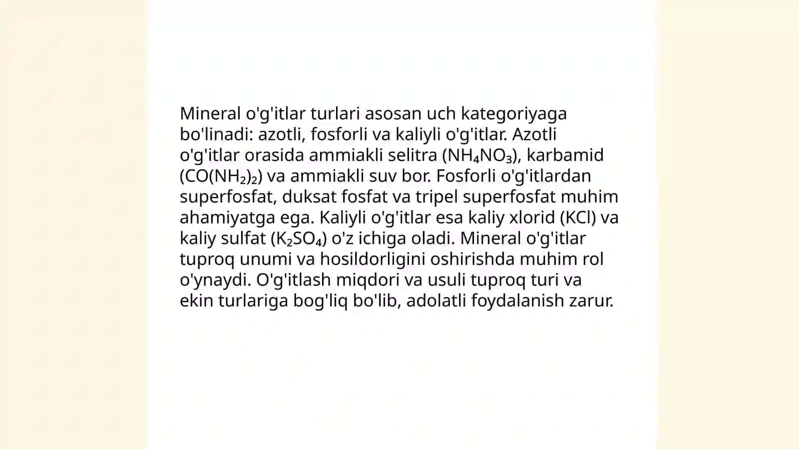Organik va mineral o'g'itlar 4