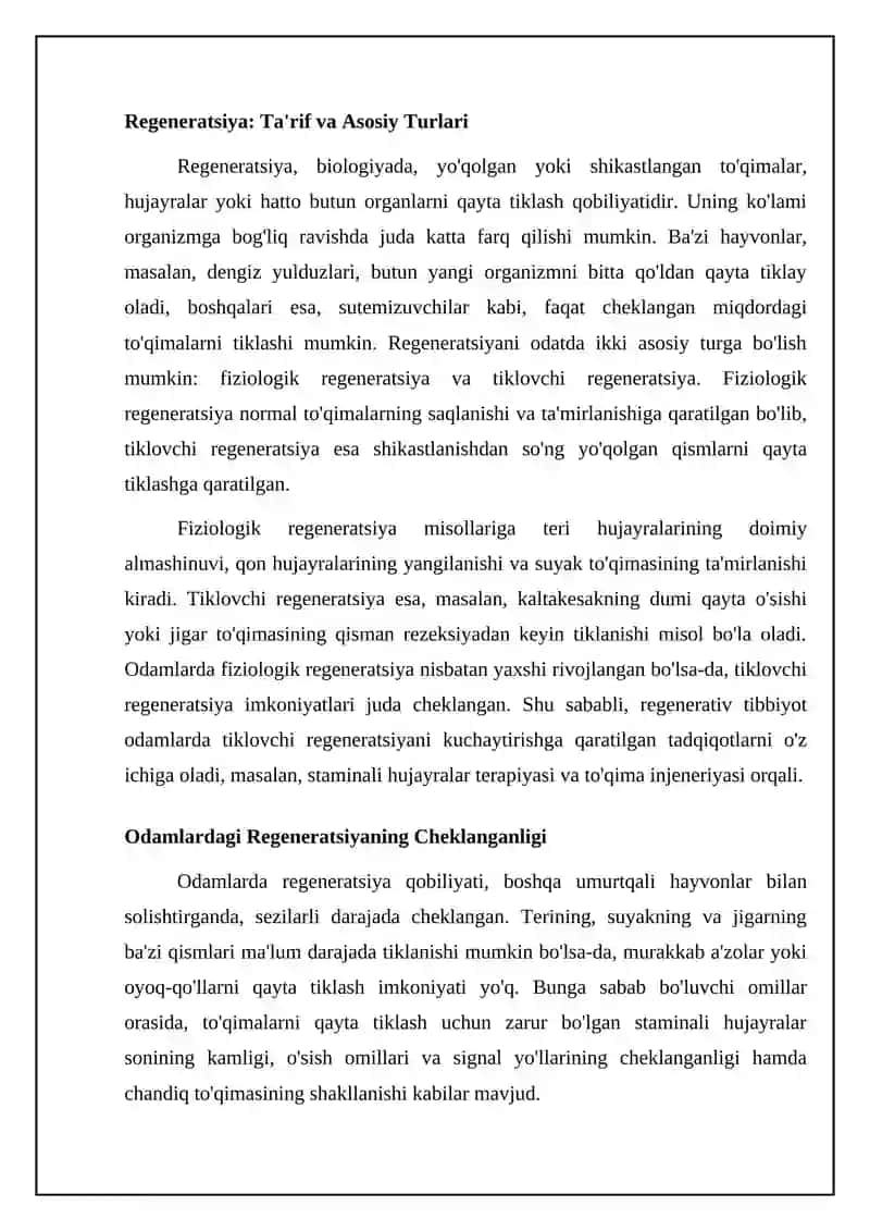 Regeneratsiya biologiyasi 4