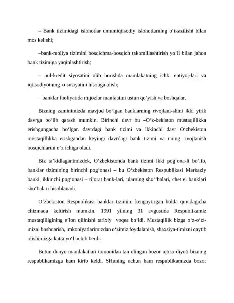 O‘zbekiston Respublikasi bank tizimi va uning rivojlanish bosqichlari 4
