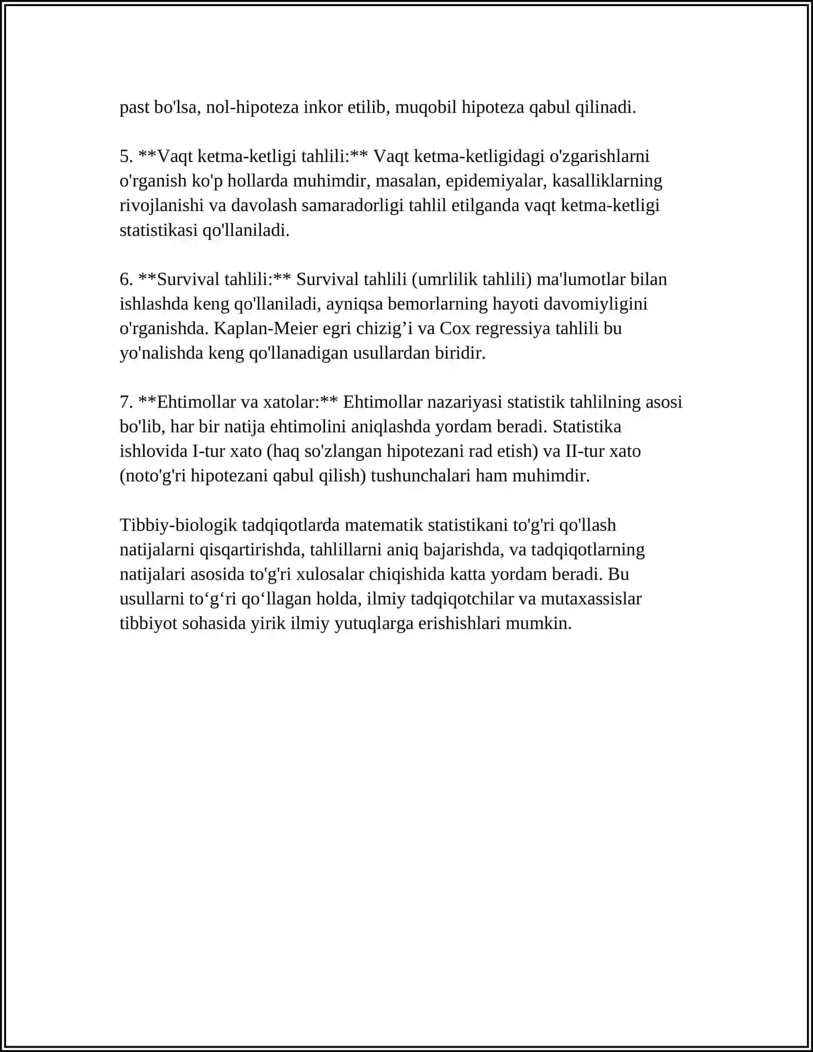 TIBBIY-BIOLOGIK MASALALARNI YECHISHDA MATEMATIK STATISTIKA ELEMENTLARIDAN FOYDALANISH, KORRELATSION BOG'LANISHLAR REGRESSIYA TENGLAMASI 4
