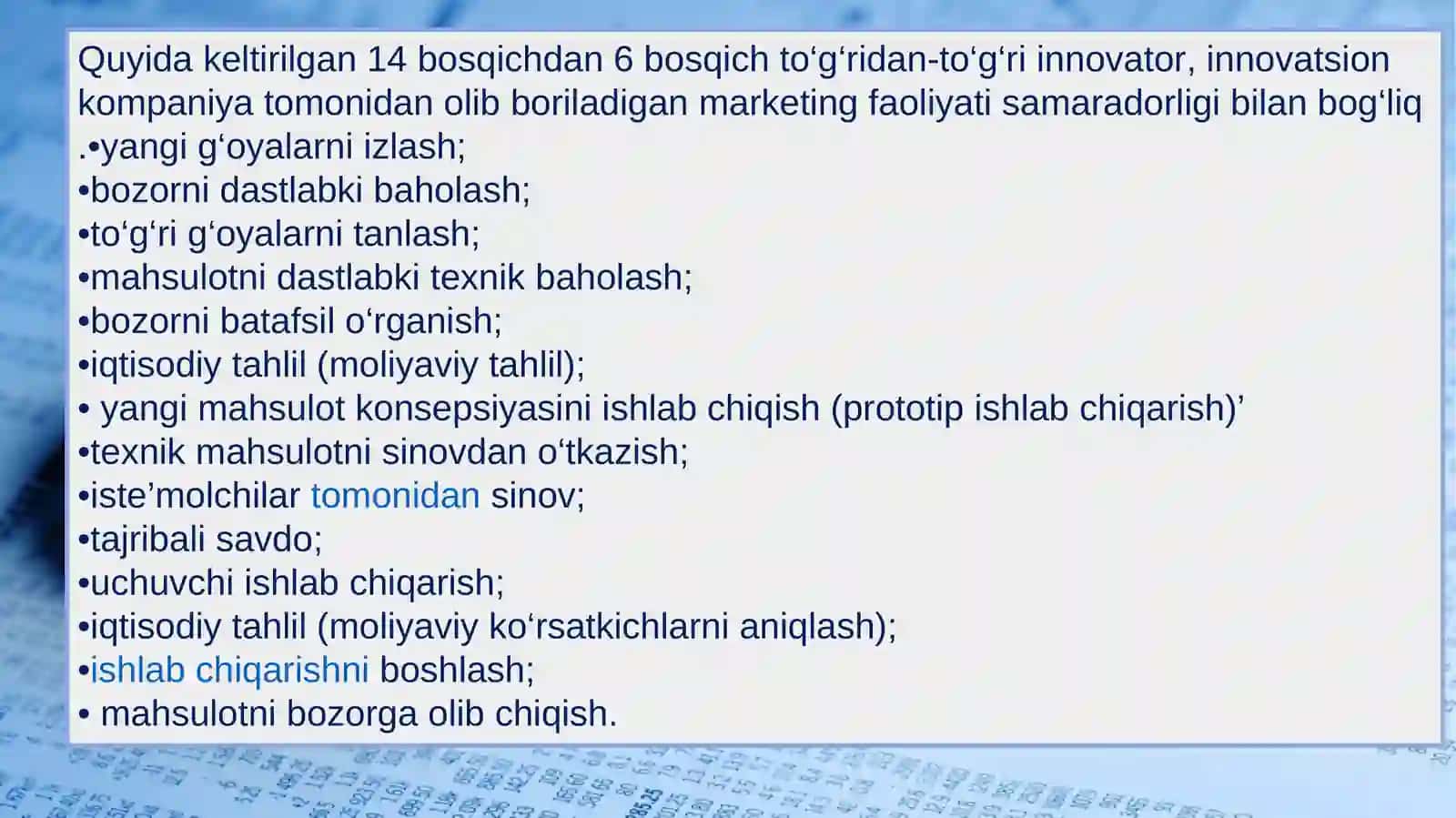 Innovatsion mahsulotlarni bozorga olib chiqish 4