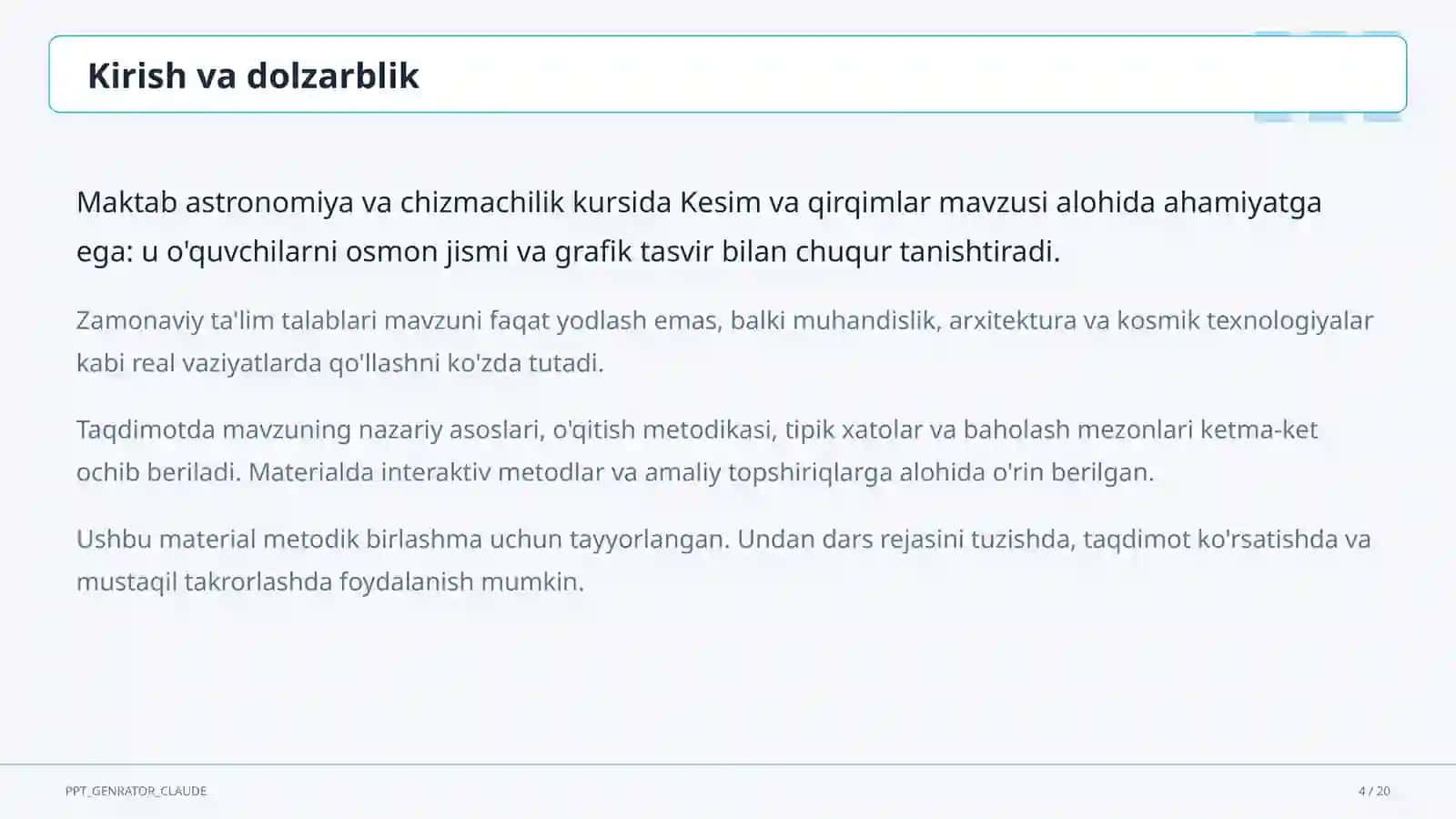 Kesim va qirqimlar (9-sinf) 4