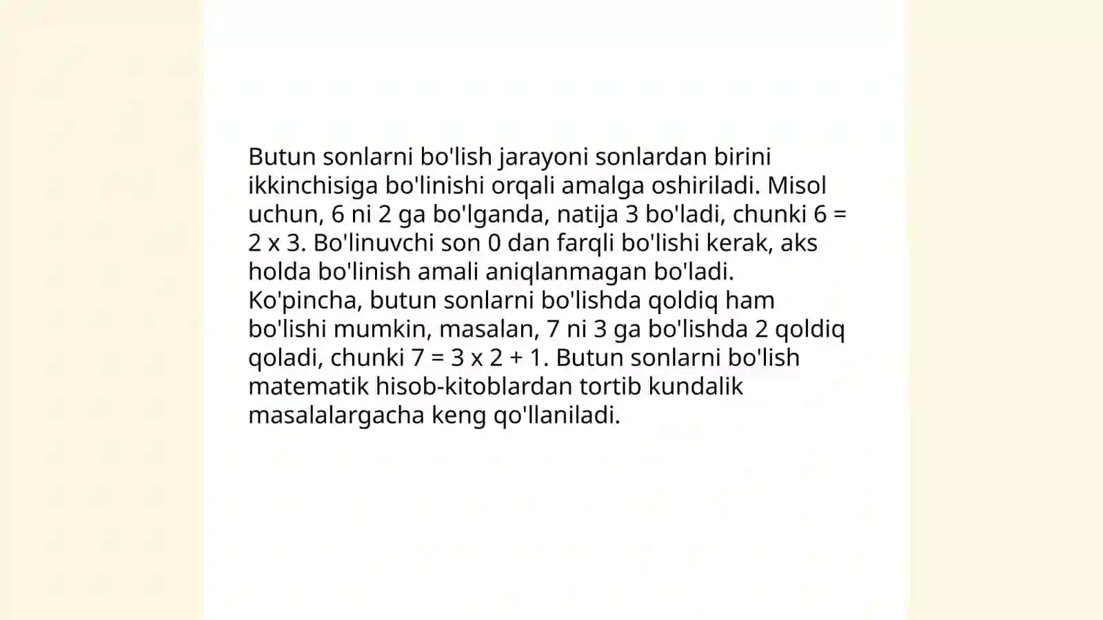 Sonlarni bo'lish 4