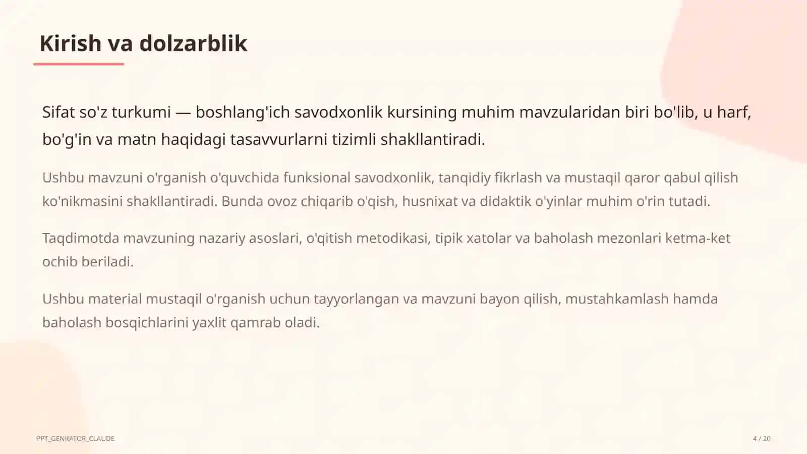 Sifat so'z turkumi (3-sinf) 4