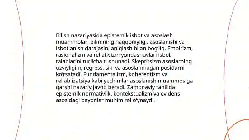 Gnoseoligiyaning zamonaviy tahlili va bilish muammolari 4