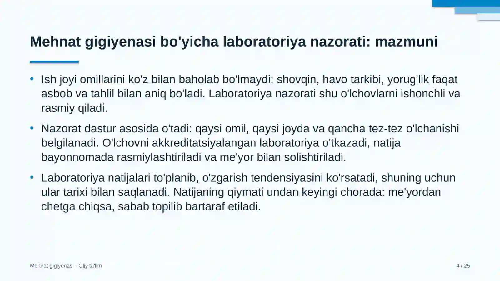 oziq ovqat do'konlarida mehnat gigiyenasi bo'yicha laboratoriya nazoratini tashkil etish 8610 4