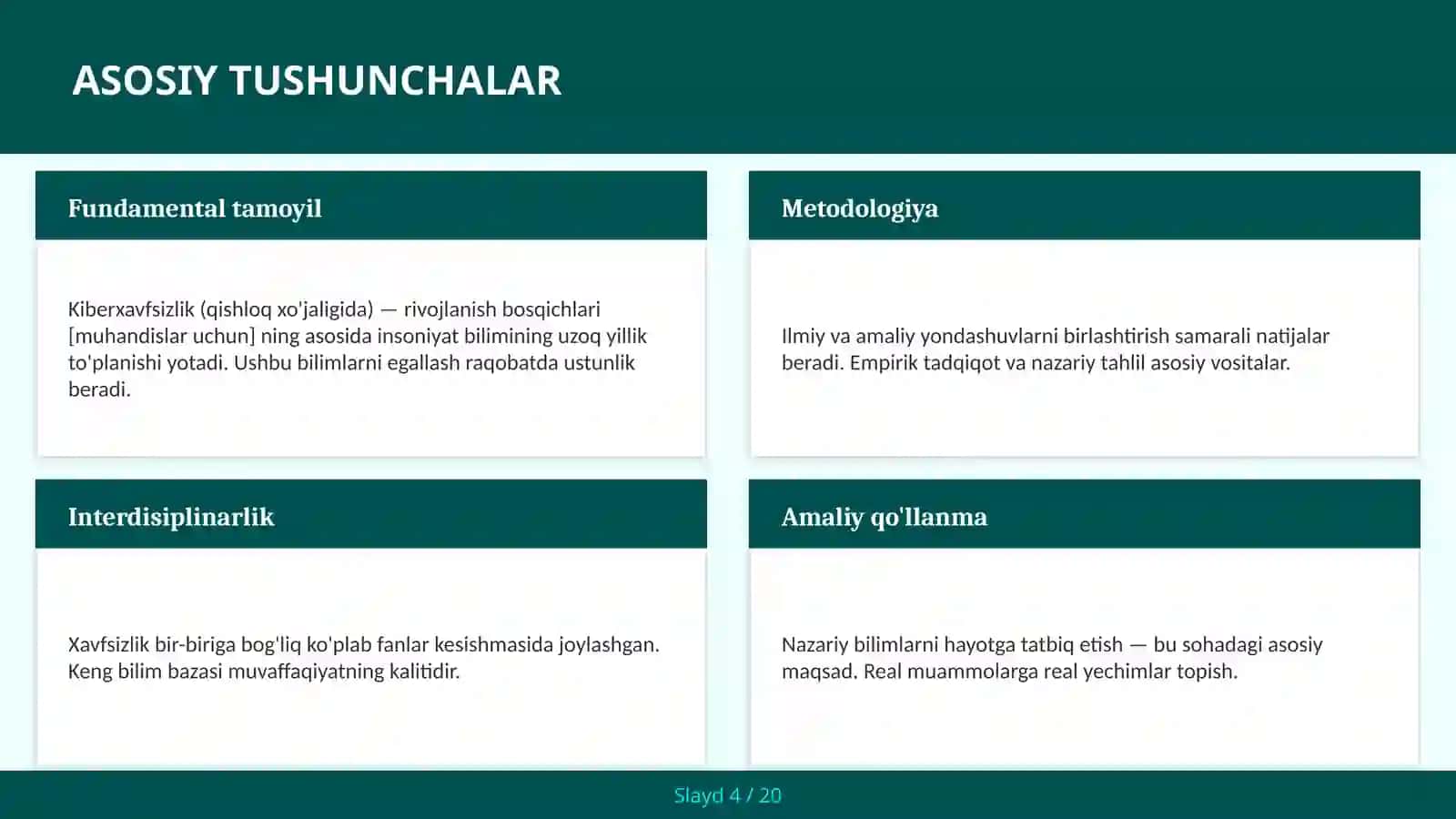 KIBERXAVFSIZLIK (QISHLOQ XO'JALIGIDA) — RIVOJLANISH BOSQICHLARI [MUHANDISLAR UCHUN] 4