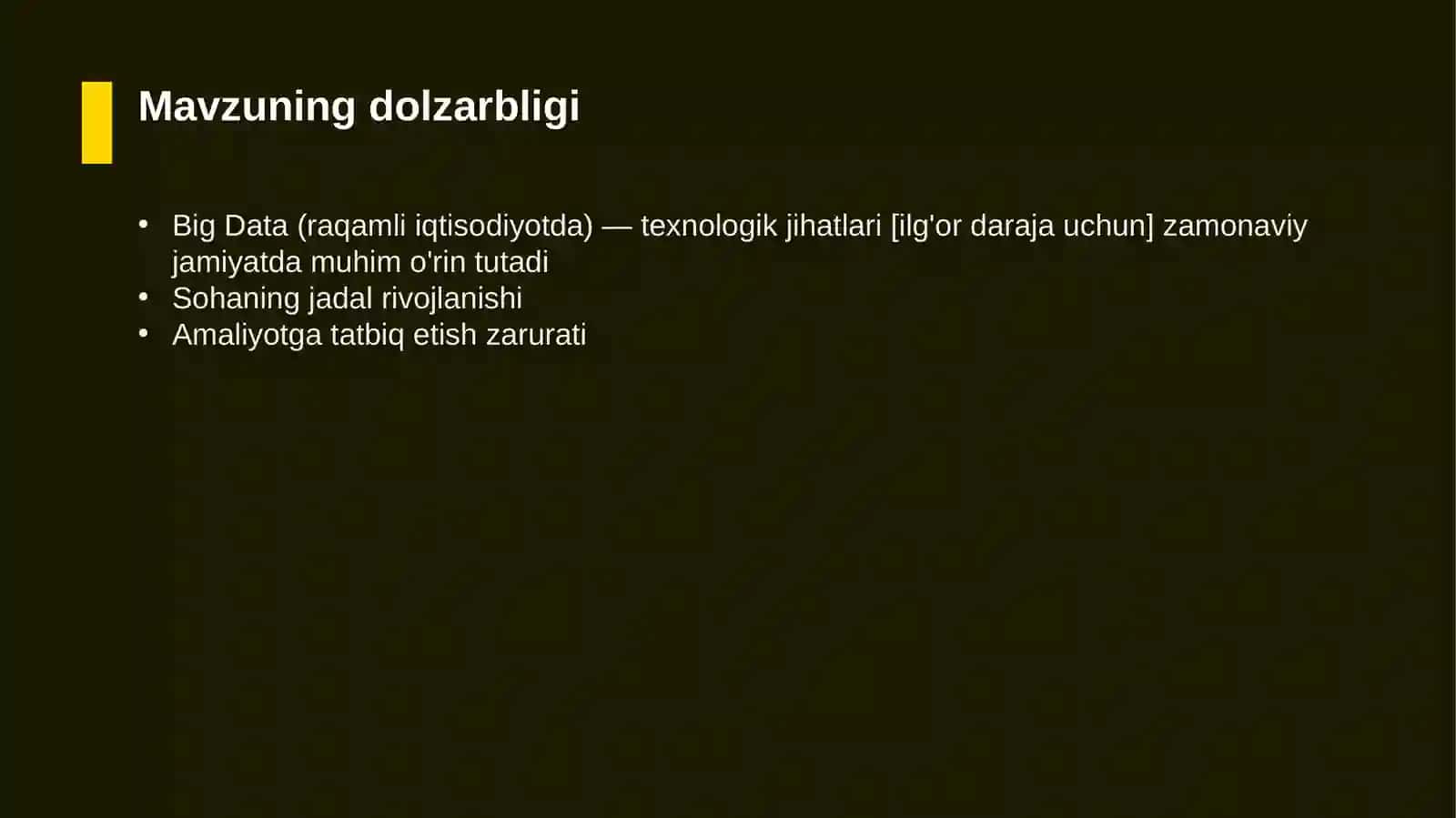 Big Data (raqamli iqtisodiyotda) — texnologik jihatlari [ilg'or daraja uchun] 4