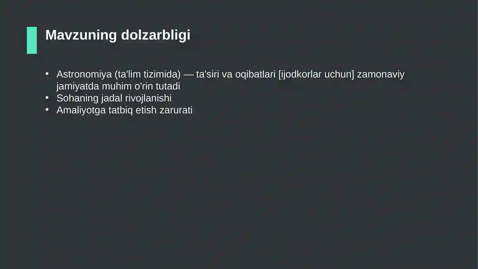 Astronomiya (ta'lim tizimida) — ta'siri va oqibatlari [ijodkorlar uchun] 4