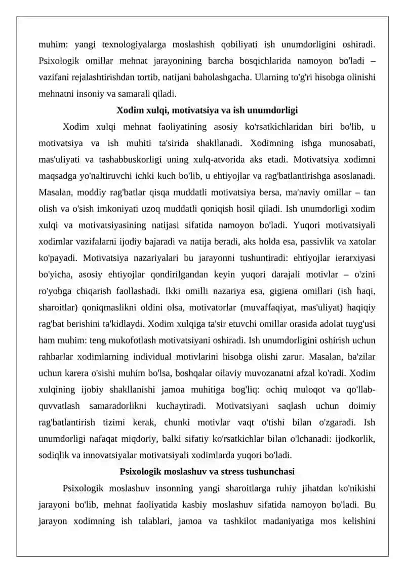 Ish psixologiyasi va faoliyat ergonomikasi: tahlil tushunchalari va metodikasi 4