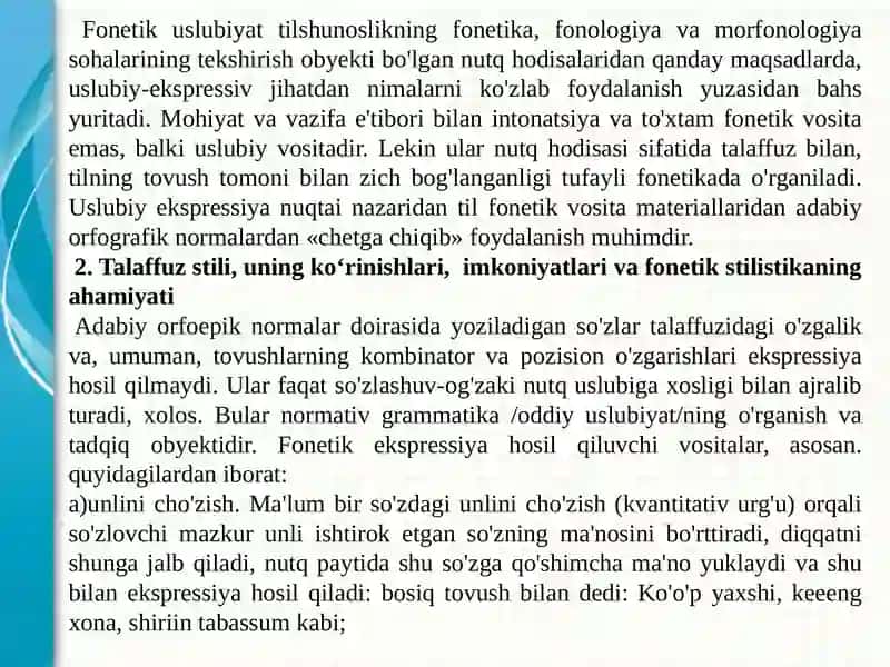 Fonetikuslubiyat.Leksikuslubiyat.Morfologikuslubiyat 4